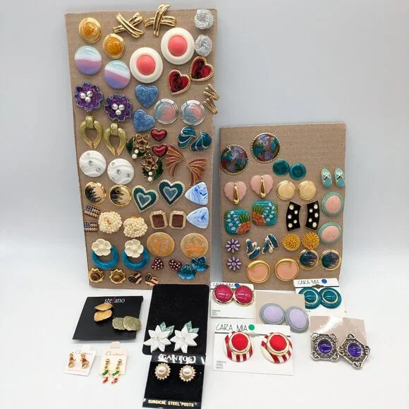 Vintage 80s & 90s reseller earrings 50+ bundle - Picture 1 of 8